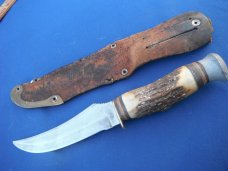 Original Edge Brand Solingen Germany Stag Handle Knife # 496 with sheath. Hunting/Skinning/Camping Original Edge Brand Solingen Germany Stag Handle Knife # 496 with sheath. Hunting/Skinning/Camping
