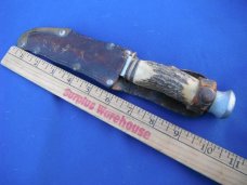 Original Edge Brand Solingen Germany Stag Handle Knife # 496 with sheath. Hunting/Skinning/Camping Original Edge Brand Solingen Germany Stag Handle Knife # 496 with sheath. Hunting/Skinning/Camping