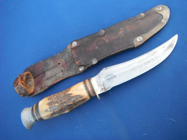 Original Edge Brand Solingen Germany Stag Handle Knife # 496 with sheath. Hunting/Skinning/Camping Original Edge Brand Solingen Germany Stag Handle Knife # 496 with sheath. Hunting/Skinning/Camping