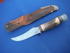 Original Edge Brand Solingen Germany Stag Handle Knife # 496 with sheath. Hunting/Skinning/Camping Original Edge Brand Solingen Germany Stag Handle Knife # 496 with sheath. Hunting/Skinning/Camping