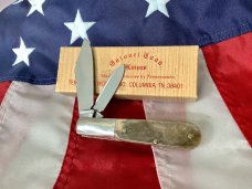 Orig Colonel Coon 2 Blade Barlow w/ Bone Handles & colonel coon blade etch