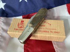 Orig Colonel Coon 2 Blade Barlow w/ Bone Handles & colonel coon blade etch