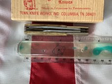 Orig Colonel Coon 2 Blade Barlow w/ Bone Handles & colonel coon blade etch