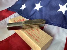 Orig Colonel Coon 2 Blade Barlow w/ Bone Handles & colonel coon blade etch