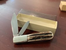 Orig Colonel Coon 2 Blade Barlow w/ Great Stag Handles & colonel coon blade etch & Orig Box