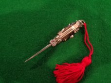 Earlier c.1970's-80's 4 pin scale Italian INOX 8cm Miniature picklock with red tassel