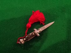 Earlier c.1970's-80's 4 pin scale Italian INOX 8cm Miniature picklock with red tassel