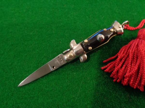 Earlier c.1970's-80's 4 pin scale Italian INOX 8cm Miniature picklock with red tassel