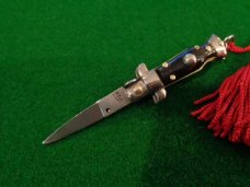 Earlier c.1970's-80's 4 pin scale Italian INOX 8cm Miniature picklock with red tassel