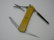 Vintage Kabar Stainless "Fly Fisherman" Yellow Utility Knife
