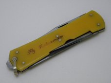 Vintage Kabar Stainless "Fly Fisherman" Yellow Utility Knife