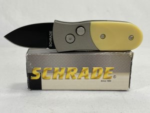 SCHRADE SCALY Extreme Survival Yellow Drop Point Automatic MINT IN BOX (Z 47948) 