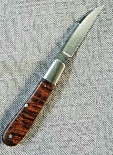 Klassic K'roo Custom Swayback W/ coa & slip, 4", N690..brushed..Pepper Tree Root Burl..