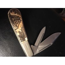 RARE SCRIMSHAWED HANDLE BARLOW RARE SCRIMSHAWED HANDLE BARLOW