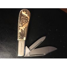 RARE SCRIMSHAWED HANDLE BARLOW RARE SCRIMSHAWED HANDLE BARLOW