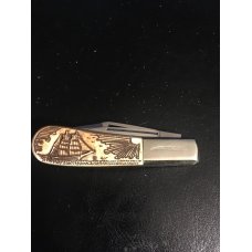 RARE SCRIMSHAWED HANDLE BARLOW RARE SCRIMSHAWED HANDLE BARLOW