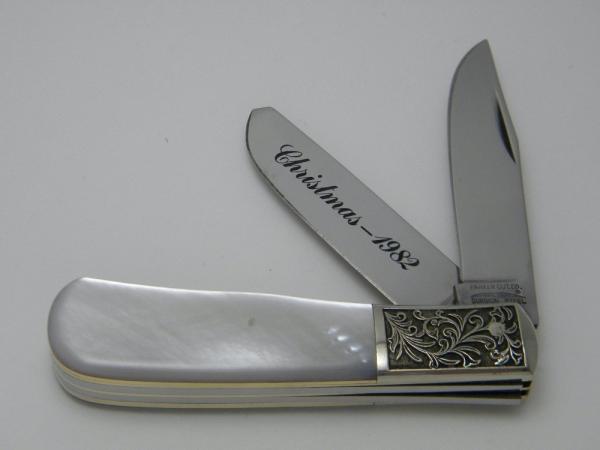Parker Cut Co Japan Pearl Fancy Barlow Knife - Christmas 1982 Parker Cut Co Japan Pearl Fancy Barlow Knife - Christmas 1982