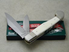 Parker Cut. Co. Hand Made Japan Smooth Bone EK-12 2 Blade Folding Knife - NIB