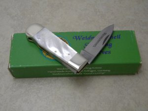 Weidmannsheil Solingen Germany Genuine Mother of Pearl Lockback Knife in Box