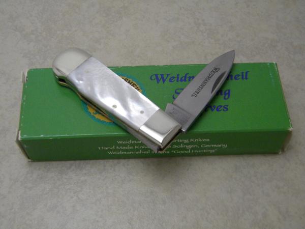 Weidmannsheil Solingen Germany Genuine Mother of Pearl Lockback Knife in Box