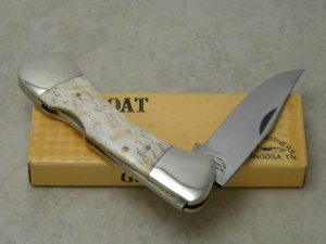 Parker Brothers Chattanooga, TN K-2 Wildlife Series Japan Smooth Bone Lockback Knife in Box