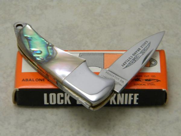 Parker Cut. Co. Japan Abalone Mini Lockback Knife in Box Parker Cut. Co. Japan Abalone Mini Lockback Knife in Box