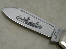 Parker-Frost Bone "Star" 2 Blade Folding Canoe Knife 