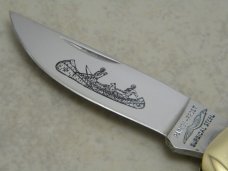 Parker-Frost Japan Wood "Star" 2 Blade Folding Canoe Knife 