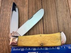 Moore Maker Mountain Man Liner Lock Trapper Natural Jigged Bone 1 of 20 Made in 2000