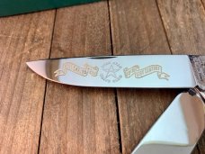 Moore Maker Mountain Man Liner Lock Trapper Natural Jigged Bone 1 of 20 Made in 2000