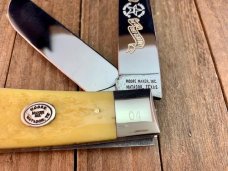 Moore Maker Mountain Man Liner Lock Trapper Natural Jigged Bone 1 of 20 Made in 2000