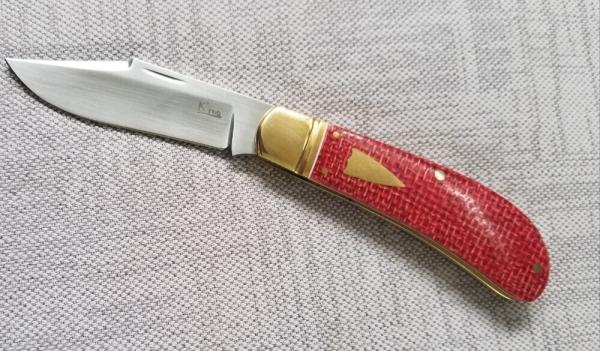 K'roo Custom Lanny,3.75".. micarta scales&brass..white spacers..fluted bolsters. .filework, coa&slip K'roo Custom Lanny,3.75".. micarta scales&brass..white spacers..fluted bolsters. .filework, coa&slip