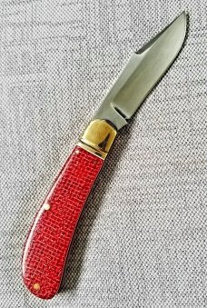 K'roo Custom Lanny,3.75".. micarta scales&brass..white spacers..fluted bolsters. .filework, coa&slip