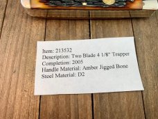 Canal Street Cutlery Trapper Amber Jigged Bone Fancy Liners 2005 Drop Dead Gorgeous!