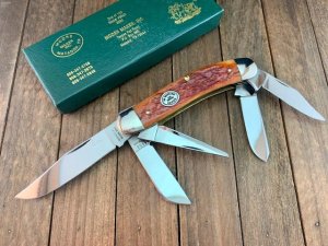 Moore Maker 5 Blade Sowbelly Old Burnt Orange Bone Made in 2000