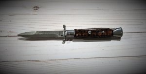 AKC 9" Swinguard Santos Wood Damascus Bayonet   