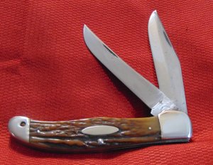  VINTAGE WESTERN STATES BOULDER COLD. ARCH STAMPINGS GENUINE STAG FOLDING HUNTER 1911-1951