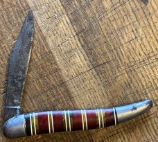 Hammer Brand USA candy stripe switchblade  broken spring fast shipping tracking included
