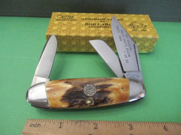 Bob Cargill 1986  Cripple Creek  Stag Cattle Knife 1 of 50 