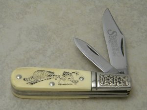 Schrade USA SC506 Scrimshaw Barlow Knife