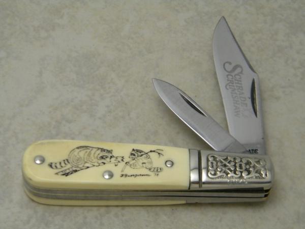 Schrade USA SC506 Scrimshaw Barlow Knife Schrade USA SC506 Scrimshaw Barlow Knife