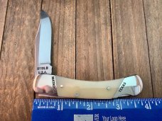 Moore Maker Lockback Smooth Natural Bone 