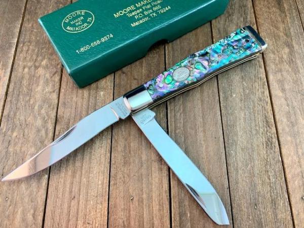 Moore Maker Swell Center Jack Abalone Looking Glass Handle Beautiful 2010 5202SCT