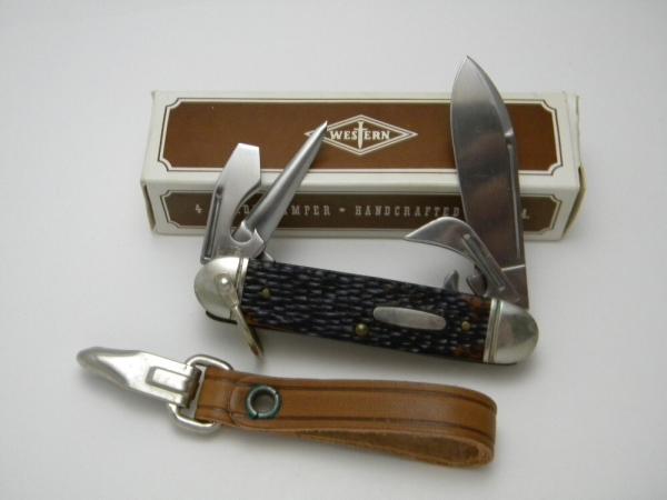 Western USA 901 Delrin Camp Scout Utility Knife & Leather Strap c.1980 - NIB 