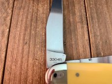 Moore Maker Stockman Yellow Delrin Carbon Steel Blades (Snap Issues) Moore Maker Stockman Yellow Delrin Carbon Steel Blades (Snap Issues)