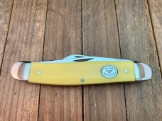 Moore Maker Stockman Yellow Delrin Carbon Steel Blades (Snap Issues) Moore Maker Stockman Yellow Delrin Carbon Steel Blades (Snap Issues)