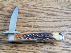 1971 CASE XX USA 5111 1/2 Stag CHEETAH Swing Guard Lockback Knife 9 dots Large Tang Stamp