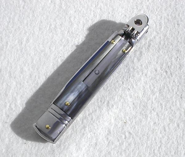 NOS AKC 8" CLASSIC SLIM LEVER LOCK SWEDGE BLADE, GENUINE BRAZILIAN HORN - MANIAGO ITALY