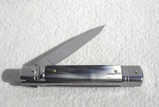NOS AKC 8" CLASSIC SLIM LEVER LOCK SWEDGE BLADE, GENUINE BRAZILIAN HORN - MANIAGO ITALY