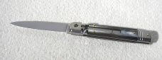 NOS AKC 8" CLASSIC SLIM LEVER LOCK SWEDGE BLADE, GENUINE BRAZILIAN HORN - MANIAGO ITALY